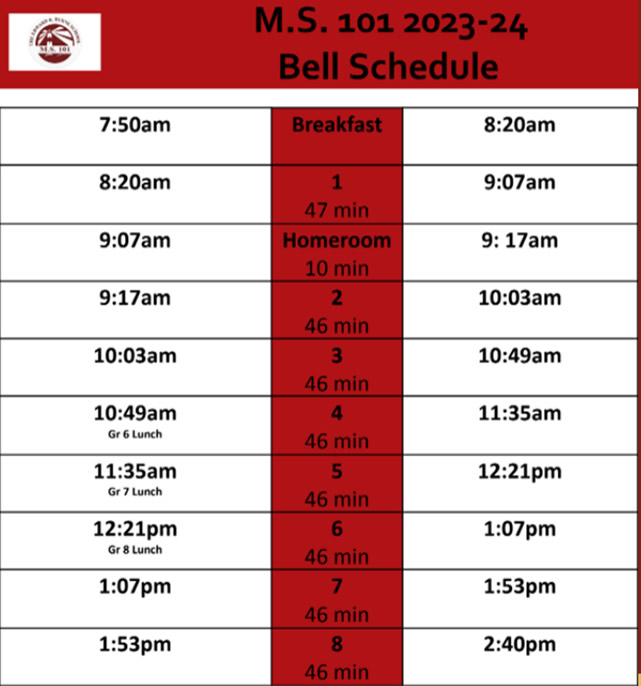 Bell Schedule